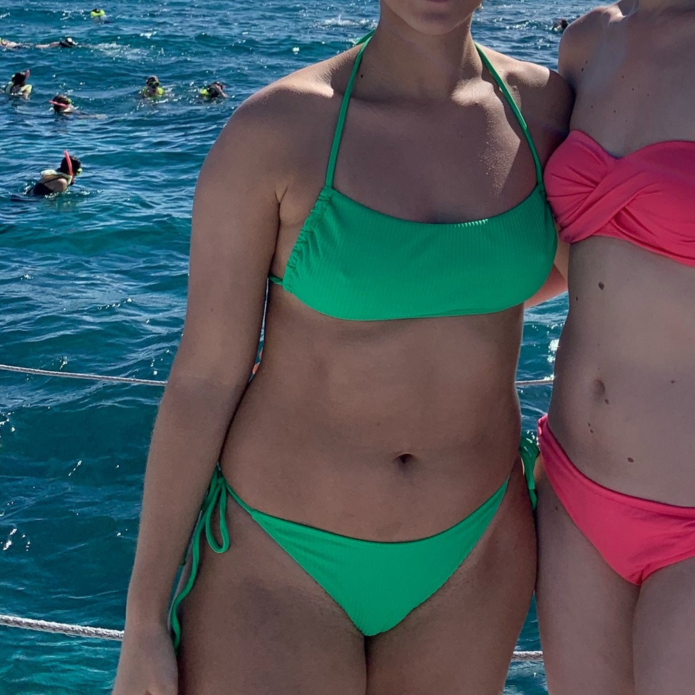 Pac Sun LA Hearts Green Bathing Suit - Top: Small, Bottoms: Medium